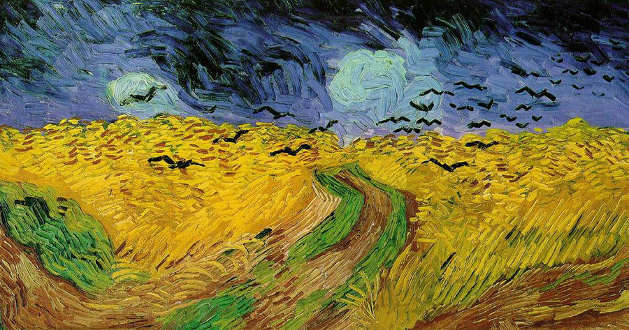 Vincent van Gogh campo grano con corvi